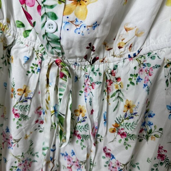 NWT New Cupshe Floral Print Tie Waist Mini Dress Size Medium w Pockets! Coverup - Picture 7 of 15